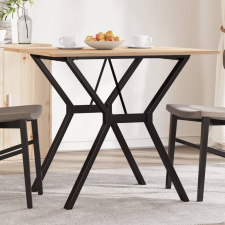 vidaXL tömör fenyőfa és öntöttvas étkezőasztal Y-vázzal 80x80x75 cm bútor