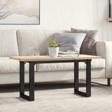 vidaXL tömör fenyőfa és öntöttvas O-vázú dohányzóasztal 100x50x45,5 cm bútor