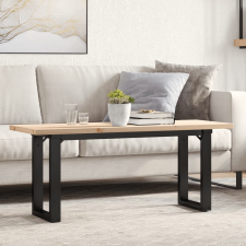 vidaXL tömör fenyőfa és öntöttvas O-vázú dohányzóasztal 110x40x45,5 cm bútor