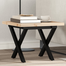 vidaXL tömör fenyőfa és öntöttvas X-vázú dohányzóasztal 40x40x35,5 cm bútor