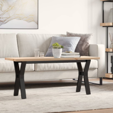 vidaXL tömör fenyőfa és öntöttvas Y-vázú dohányzóasztal 110x40x45,5 cm bútor