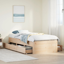 vidaXL tömör fenyőfa fiókos ágykeret matrac nélkül 90 x 200 cm ágy és ágykellék