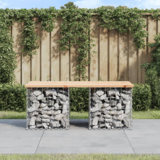 vidaXL tömör fenyőfa gabion kerti pad 103x44x42 cm kerti bútor