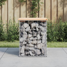 vidaXL tömör fenyőfa gabion kerti pad 33x31x42 cm kerti bútor