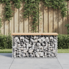 vidaXL tömör fenyőfa gabion kerti pad 83x31,5x42 cm kerti bútor
