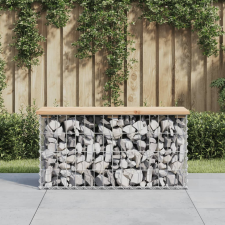 vidaXL Tömör fenyőfa gabion kerti pad 83x31,5x42 cm kerti bútor