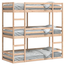 vidaXL tömör fenyőfa háromszintes ágy 75 x 190 cm ágy és ágykellék