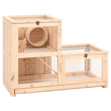 vidaXL tömör fenyőfa hörcsögketrec 81 x 40 x 60 cm ketrec, szállítóbox rágcsálóknak