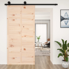 vidaXL tömör fenyőfa istálló stílusú ajtó 100x1,8x214 cm építőanyag