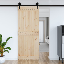 vidaXL tömör fenyőfa istálló stílusú ajtó 90x210 cm építőanyag