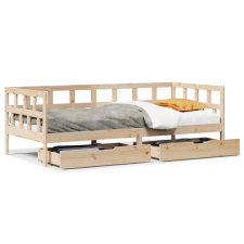 vidaXL tömör fenyőfa kanapéágy fiókkal 90 x 200 cm (3302083) ágy és ágykellék