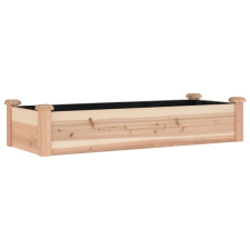 vidaXL tömör fenyőfa kerti magaságyás béléssel 120x45x25 cm (364286) kerti tárolás