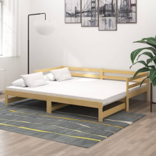 vidaXL Tömör fenyőfa kihúzható kanapéágy 2 x (90 x 200) cm ágy és ágykellék