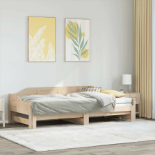 vidaXL tömör fenyőfa kihúzható kanapéágy 90 x 200 cm bútor