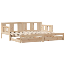 vidaXL tömör fenyőfa kihúzható kanapéágy fiókkal 80x200 cm (3302227) ágy és ágykellék