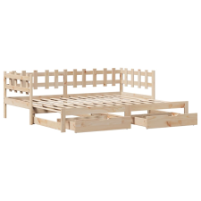 vidaXL tömör fenyőfa kihúzható kanapéágy fiókkal 80x200 cm (3302249) ágy és ágykellék