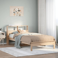 vidaXL tömör fenyőfa könyvespolcos ágy matrac nélkül 100 x 200 cm ágy és ágykellék