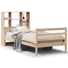 vidaXL tömör fenyőfa könyvespolcos ágy matrac nélkül 100 x 200 cm (3322233) ágy és ágykellék