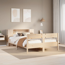 vidaXL tömör fenyőfa könyvespolcos ágy matrac nélkül 120 x 190 cm ágy és ágykellék