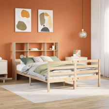 vidaXL tömör fenyőfa könyvespolcos ágy matrac nélkül 120 x 200 cm ágy és ágykellék