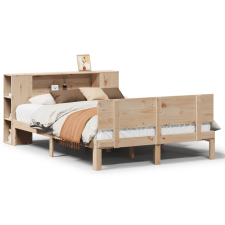 vidaXL tömör fenyőfa könyvespolcos ágy matrac nélkül 120 x 200 cm (3322630) ágy és ágykellék
