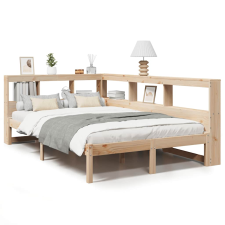 vidaXL tömör fenyőfa könyvespolcos ágy matrac nélkül 120 x 200 cm (3324320) ágy és ágykellék