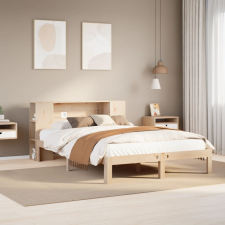 vidaXL tömör fenyőfa könyvespolcos ágy matrac nélkül 140 x 190 cm ágy és ágykellék