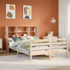 vidaXL tömör fenyőfa könyvespolcos ágy matrac nélkül 140 x 190 cm ágy és ágykellék