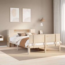 vidaXL tömör fenyőfa könyvespolcos ágy matrac nélkül 140 x 190 cm ágy és ágykellék