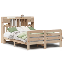 vidaXL tömör fenyőfa könyvespolcos ágy matrac nélkül 140 x 190 cm (3309989) ágy és ágykellék