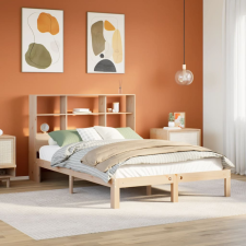 vidaXL tömör fenyőfa könyvespolcos ágy matrac nélkül 140 x 200 cm ágy és ágykellék