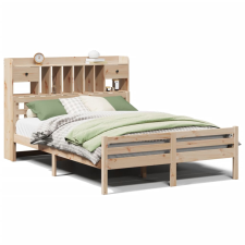 vidaXL tömör fenyőfa könyvespolcos ágy matrac nélkül 140 x 200 cm (3322263) ágy és ágykellék