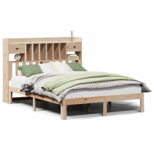 vidaXL tömör fenyőfa könyvespolcos ágy matrac nélkül 140 x 200 cm (3322601) ágy és ágykellék