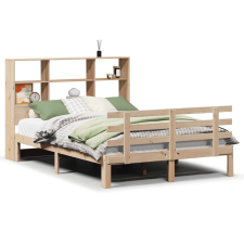 vidaXL tömör fenyőfa könyvespolcos ágy matrac nélkül 140 x 200 cm (3322757) ágy és ágykellék