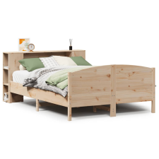 vidaXL tömör fenyőfa könyvespolcos ágy matrac nélkül 140 x 200 cm (3323065) ágy és ágykellék