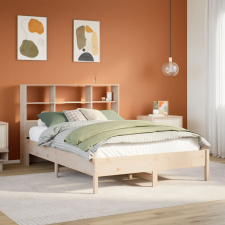 vidaXL tömör fenyőfa könyvespolcos ágy matrac nélkül 150 x 200 cm ágy és ágykellék