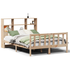 vidaXL tömör fenyőfa könyvespolcos ágy matrac nélkül 150 x 200 cm (3321706) ágy és ágykellék