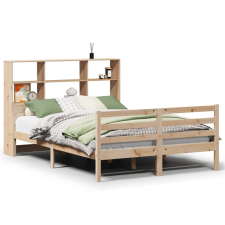 vidaXL tömör fenyőfa könyvespolcos ágy matrac nélkül 150 x 200 cm (3322239) ágy és ágykellék