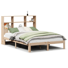 vidaXL tömör fenyőfa könyvespolcos ágy matrac nélkül 150 x 200 cm (3322564) ágy és ágykellék