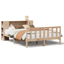 vidaXL tömör fenyőfa könyvespolcos ágy matrac nélkül 160 x 200 cm (3322090) ágy és ágykellék