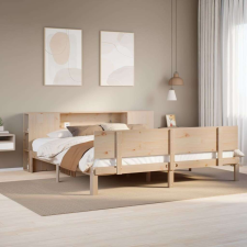 vidaXL tömör fenyőfa könyvespolcos ágy matrac nélkül 180 x 200 cm ágy és ágykellék