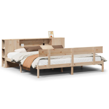 vidaXL tömör fenyőfa könyvespolcos ágy matrac nélkül 180 x 200 cm (3321780) ágy és ágykellék