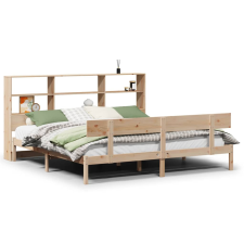 vidaXL tömör fenyőfa könyvespolcos ágy matrac nélkül 180 x 200 cm (3321814) ágy és ágykellék
