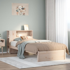 vidaXL tömör fenyőfa könyvespolcos ágy matrac nélkül 75 x 190 cm ágy és ágykellék