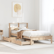 vidaXL tömör fenyőfa könyvespolcos ágy matrac nélkül 75 x 190 cm ágy és ágykellék