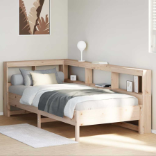 vidaXL tömör fenyőfa könyvespolcos ágy matrac nélkül 75 x 190 cm ágy és ágykellék
