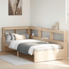 vidaXL tömör fenyőfa könyvespolcos ágy matrac nélkül 90 x 190 cm ágy és ágykellék