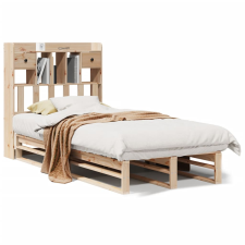 vidaXL tömör fenyőfa könyvespolcos ágy matrac nélkül 90 x 190 cm (3323977) ágy és ágykellék