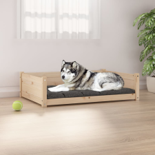 vidaXL tömör fenyőfa kutyaágy 105,5x75,5x28 cm szállítóbox, fekhely kutyáknak