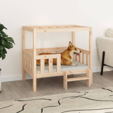 vidaXL tömör fenyőfa kutyaágy 95,5x73,5x90 cm szállítóbox, fekhely kutyáknak